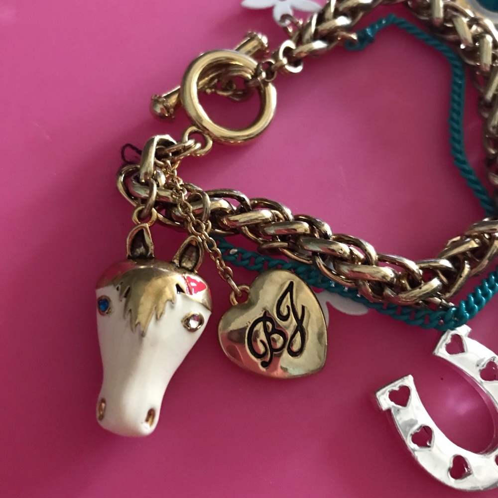 Betsey Johnson horse lucky charm heart Indian summer Aztec tribal bracelet B45